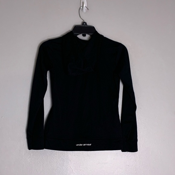 Under Armour black hooded running performance zip up youth activewear medium - Picture 2 of 6